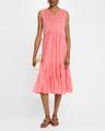 marisa tiered lace-trim cotton midi dress