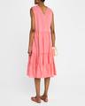 marisa tiered lace-trim cotton midi dress