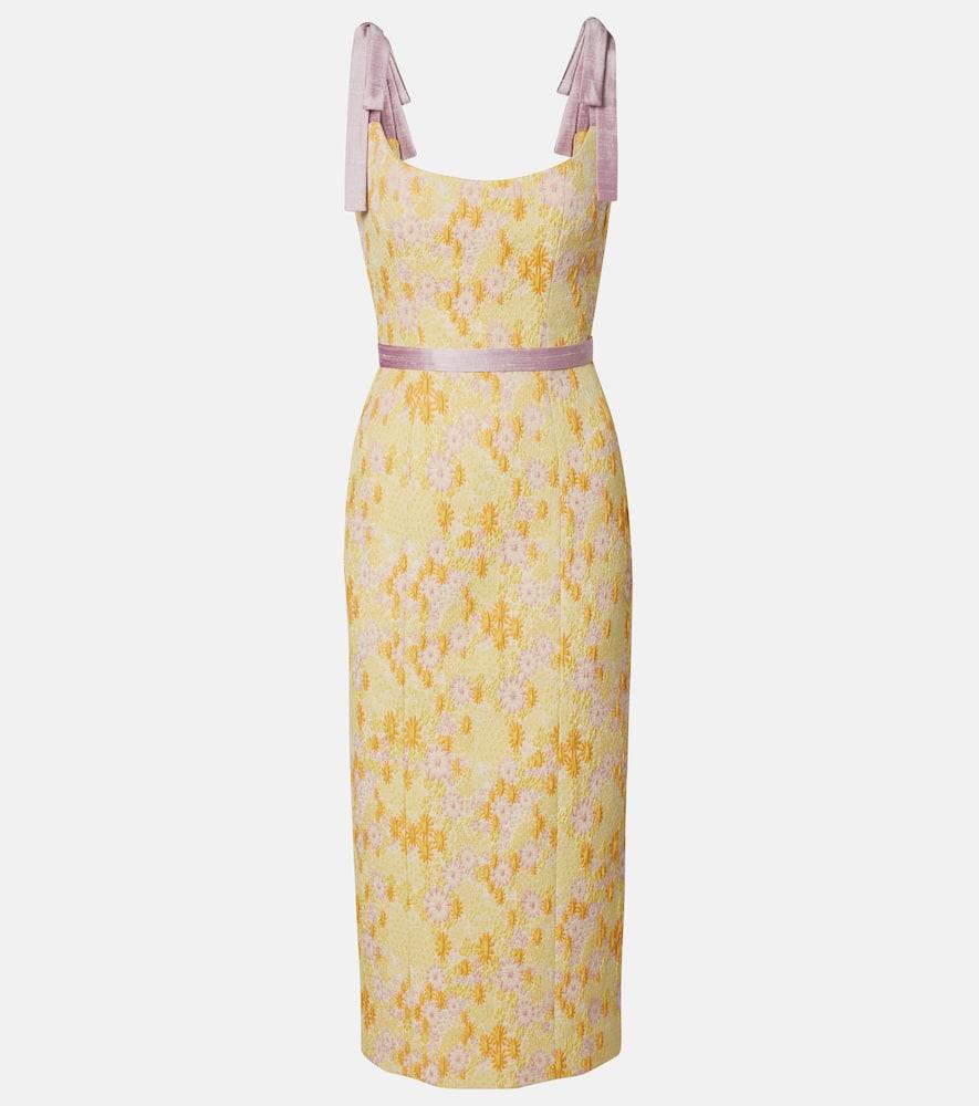 markarian acacia embroidered brocade corset dress