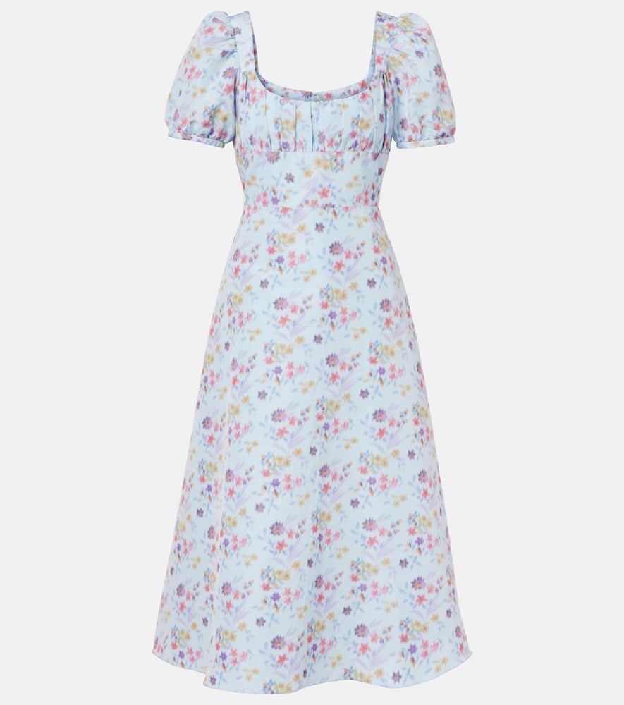 markarian elora floral ikat midi dress