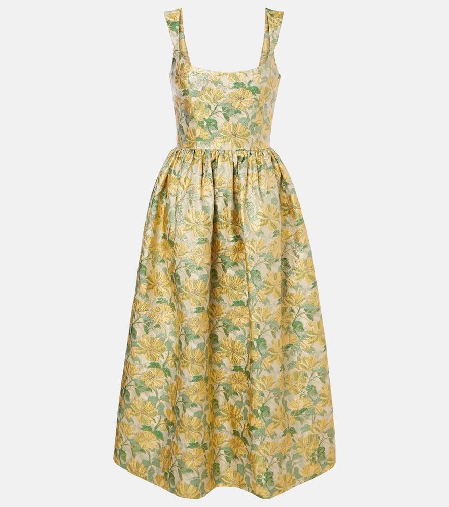 markarian floral lamé jacquard gown