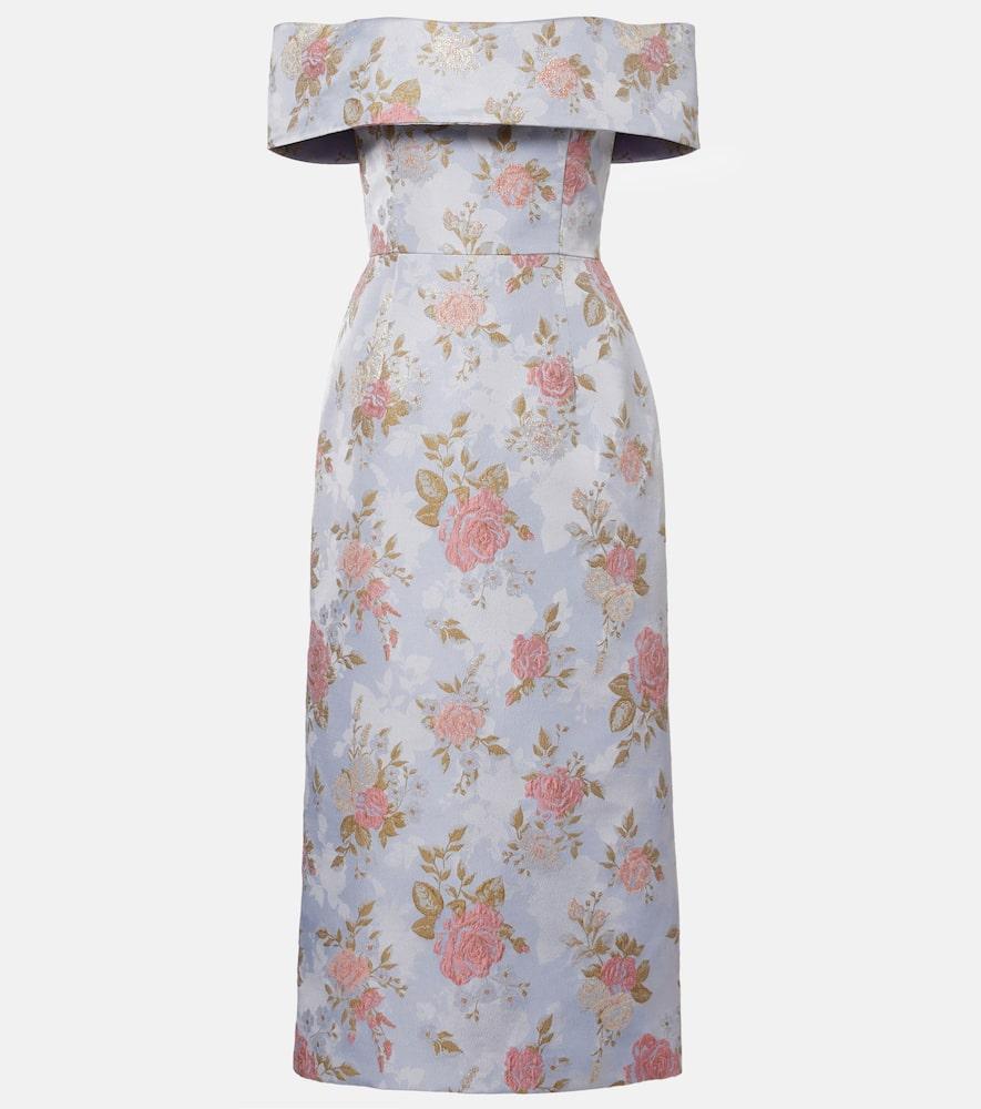 markarian gloria floral lamé brocade corset dress