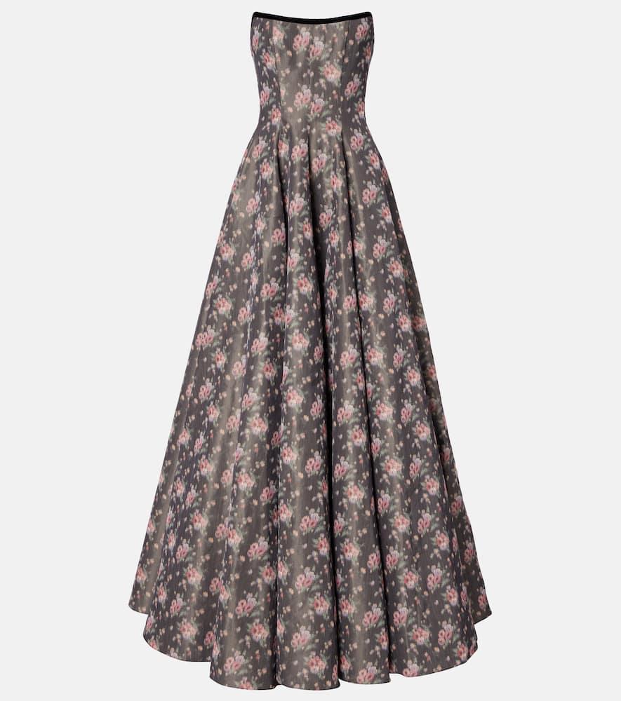markarian laila floral taffeta corset gown