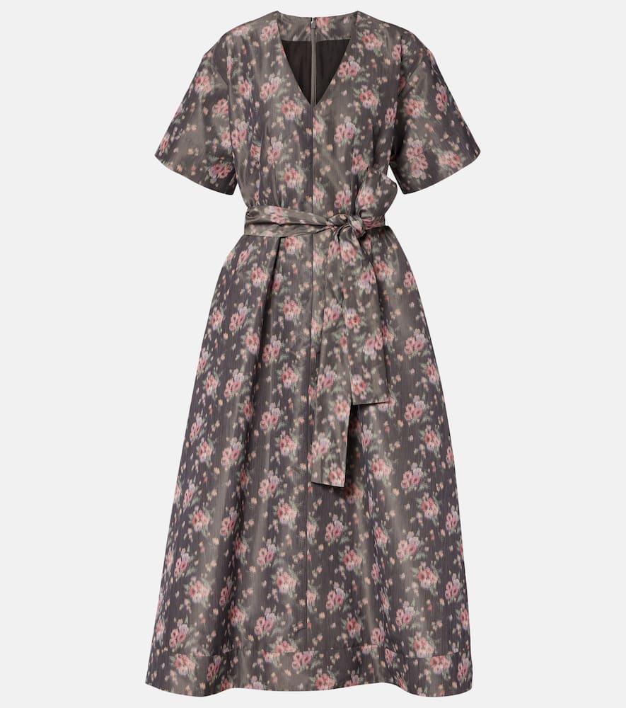markarian lunetta floral taffetta midi dress