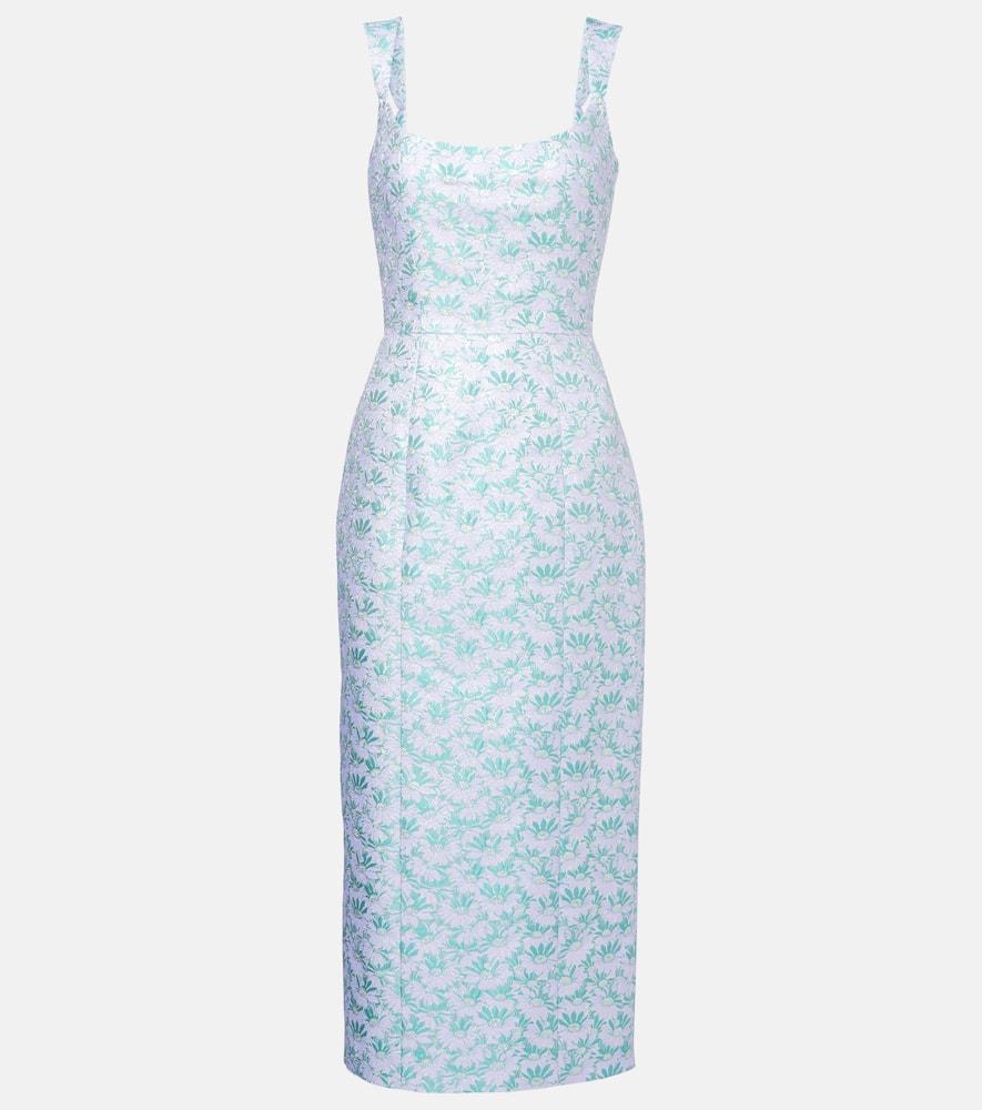 markarian numa daisy brocade corset midi dress