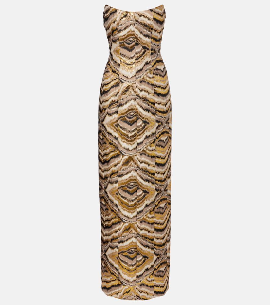 markarian odessa paneled jacquard gown