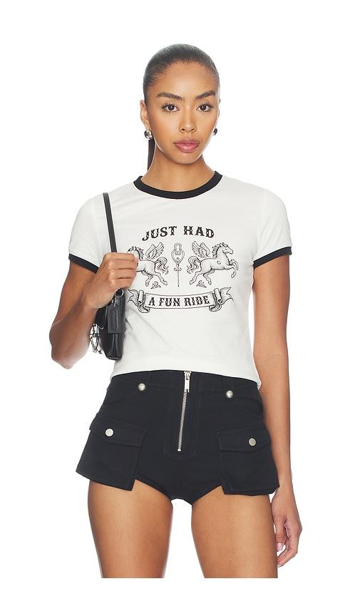 markgong fun ride printed t-shirt in white.