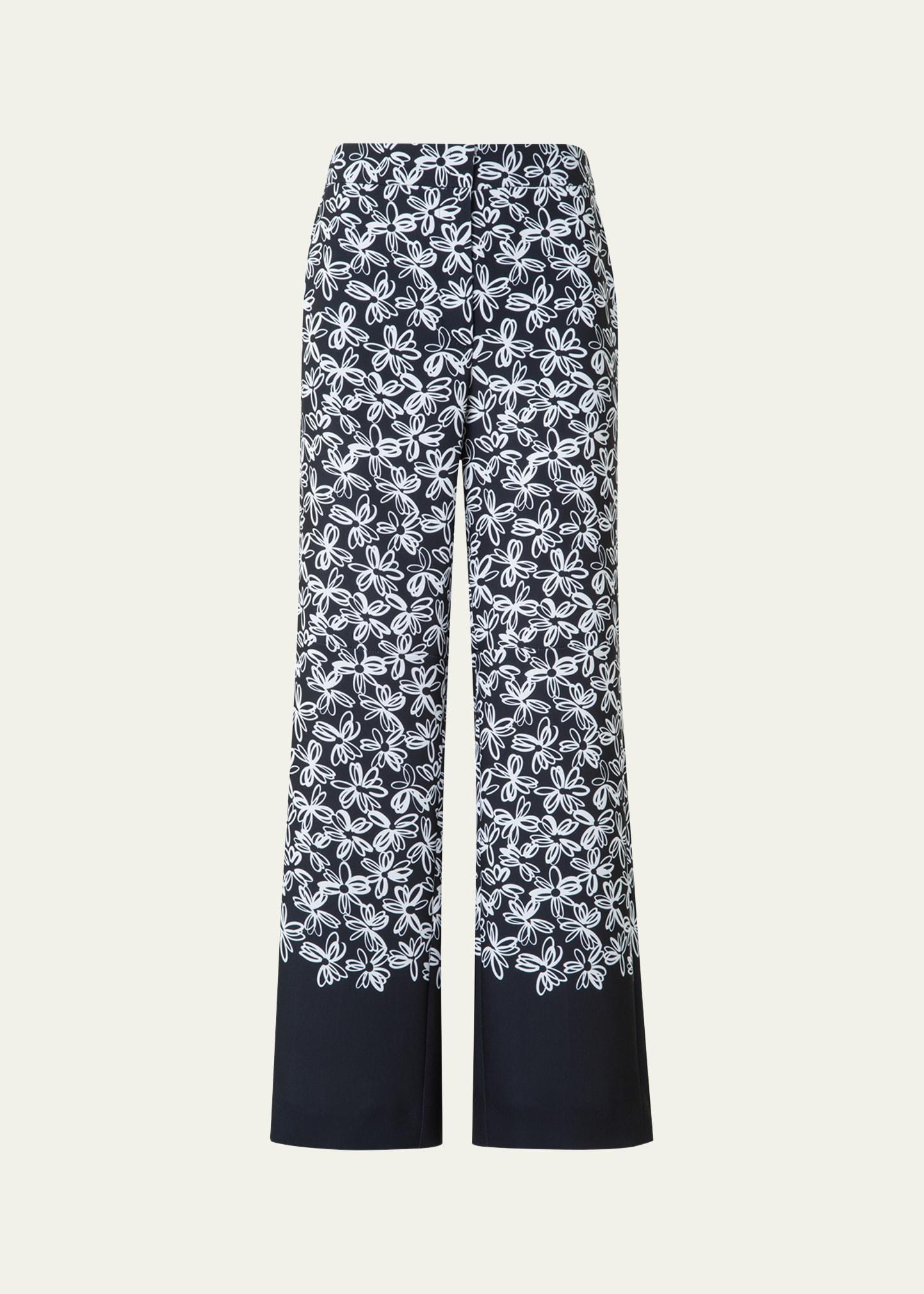 marla cropped floral-print techno crepe pants