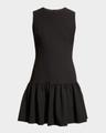 marlee sleeve flounce-hem mini dress