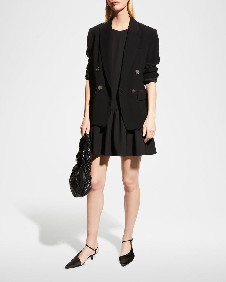 marlee sleeve flounce-hem mini dress