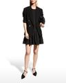 marlee sleeve flounce-hem mini dress
