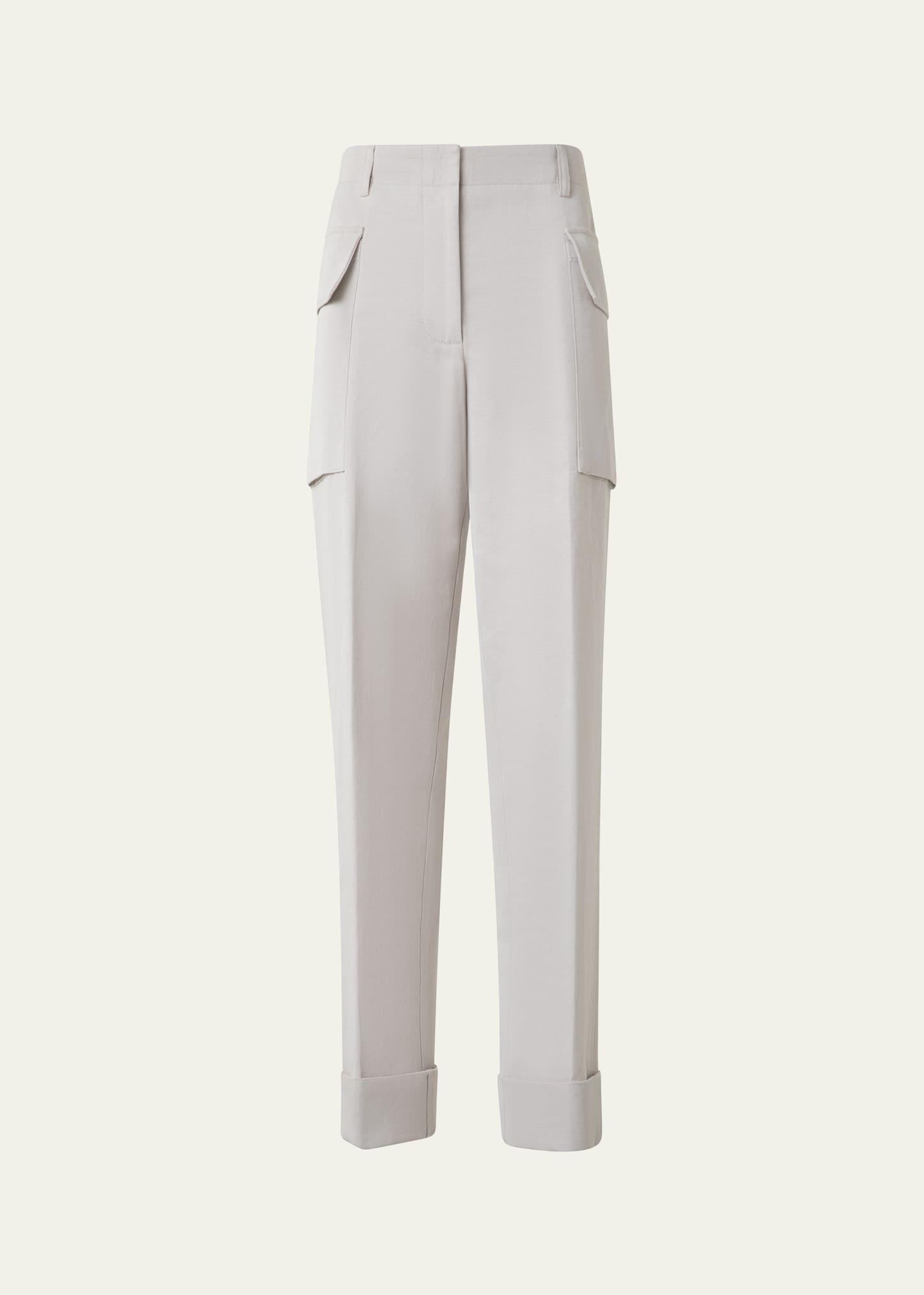 marley cropped cotton-linen cargo pants