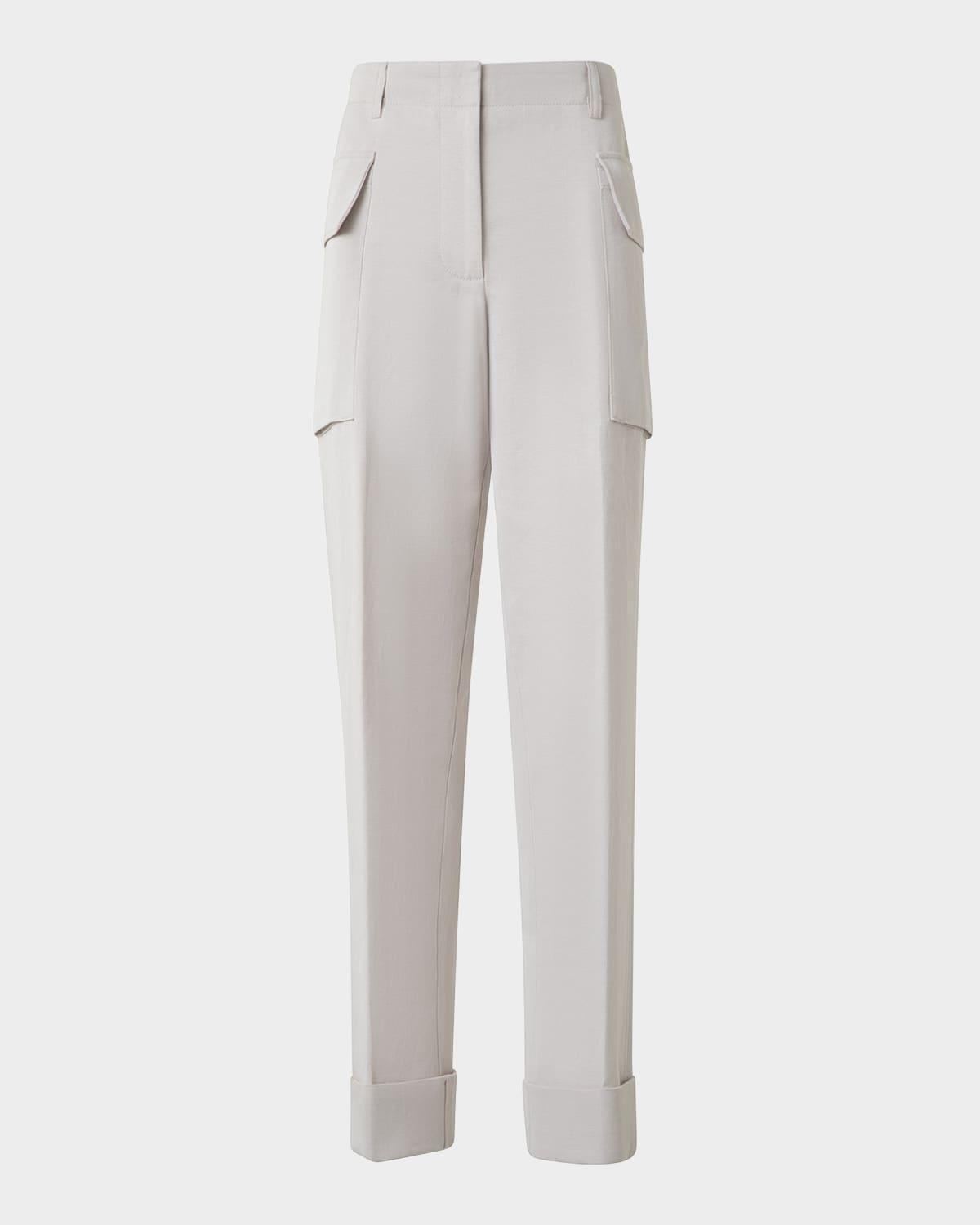 marley cropped cotton-linen cargo pants