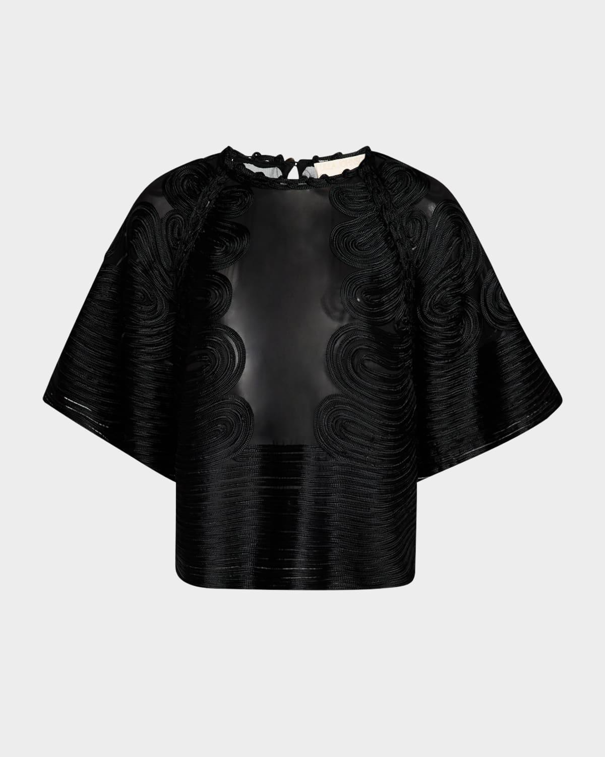 marlo textured silk blouse