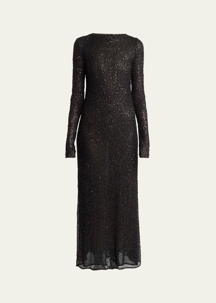 marlowe sequined long sleeve dress