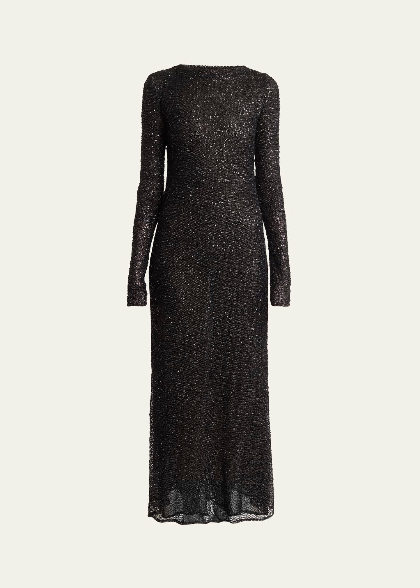 marlowe sequined long sleeve dress