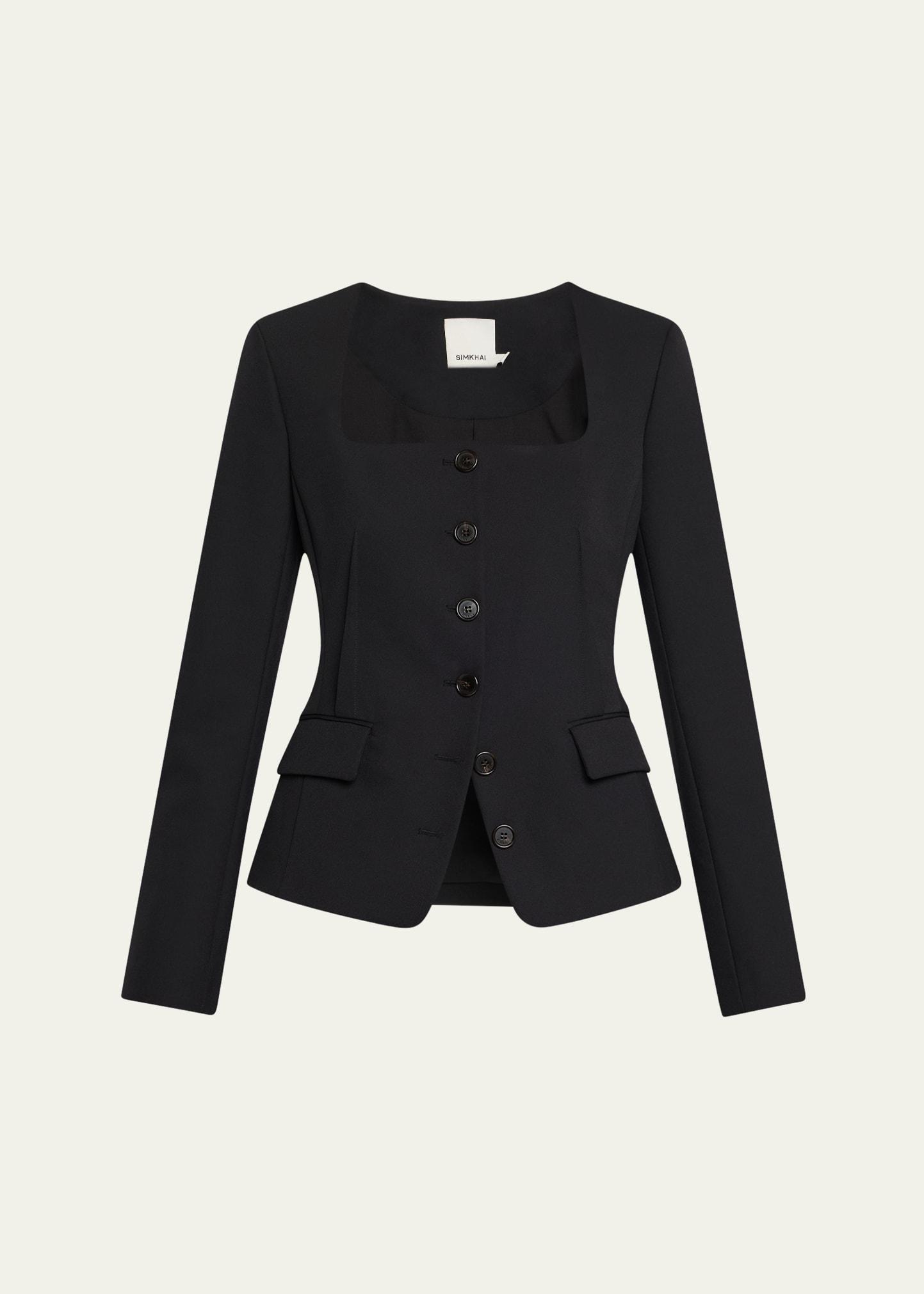 marlowe tailored square-neck jacket
