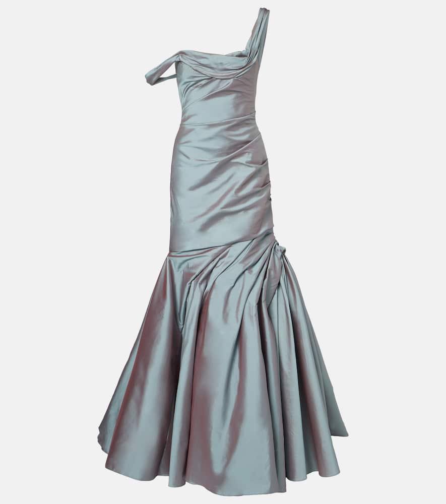 marmar halim asymmetric ruched gown