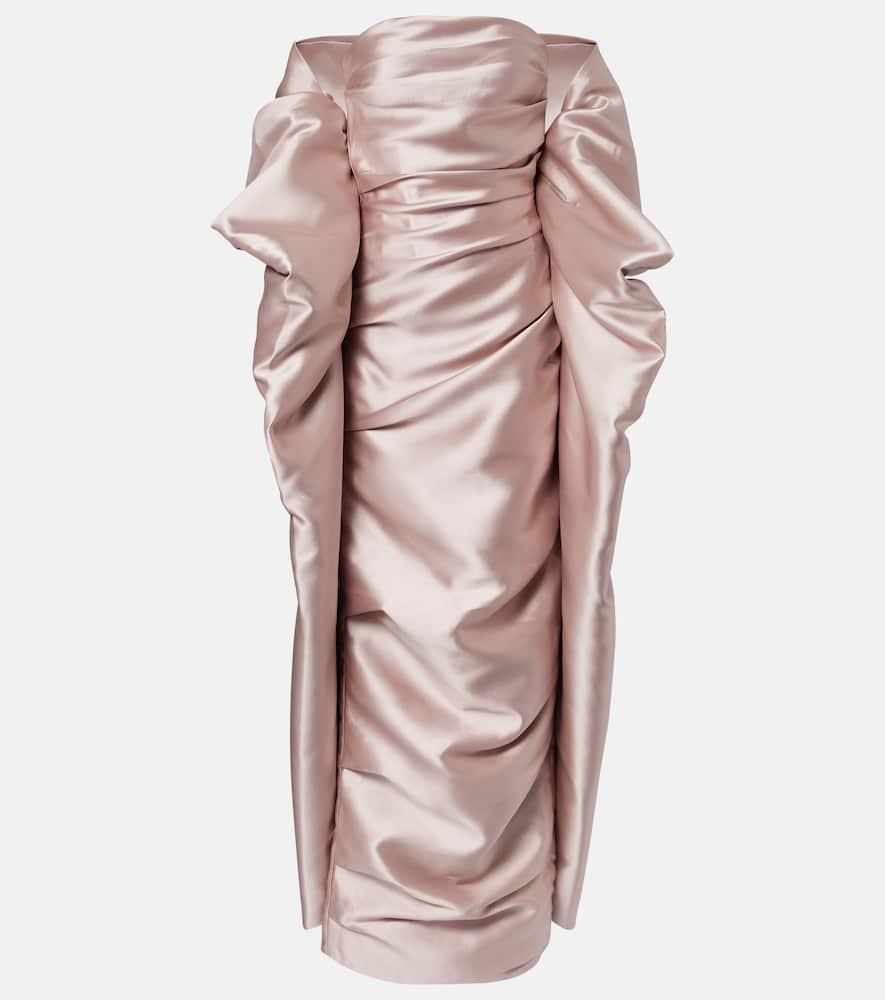 marmar halim caped satin bustier gown
