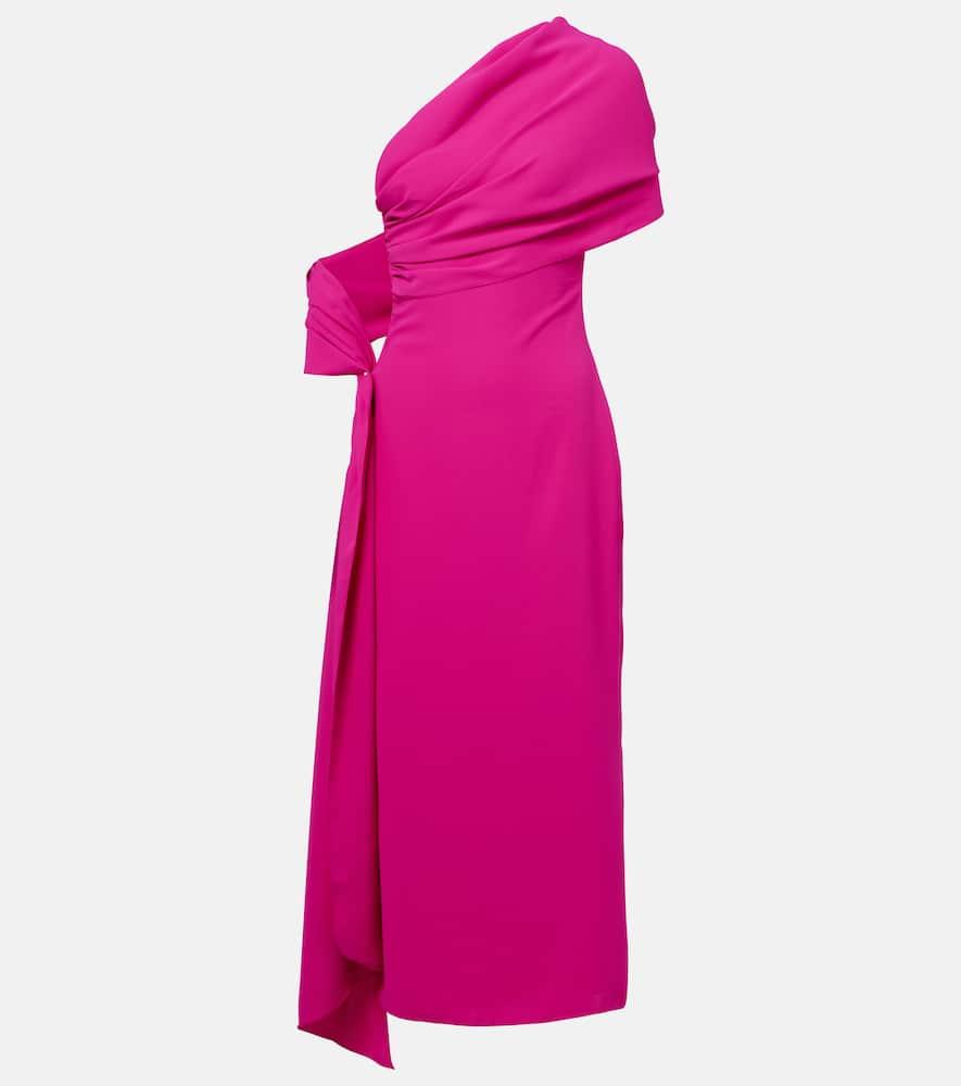 marmar halim caped silk crêpe cocktail dress