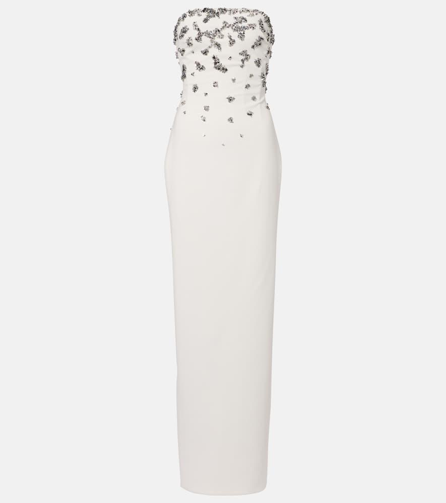 marmar halim embellished strapless gown