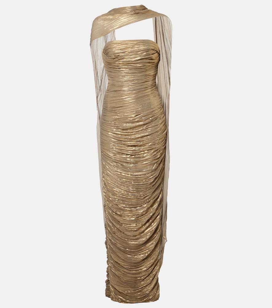 marmar halim pleated caped gown
