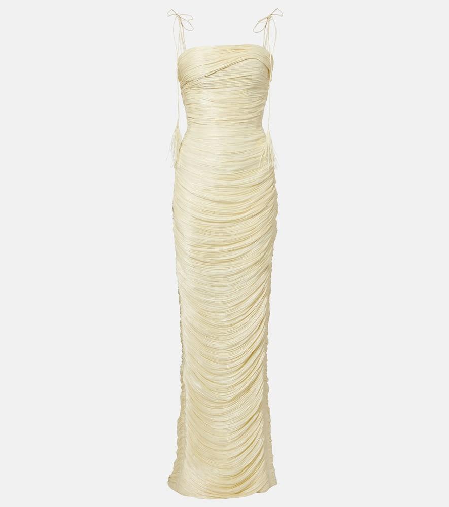 marmar halim pleated organza gown