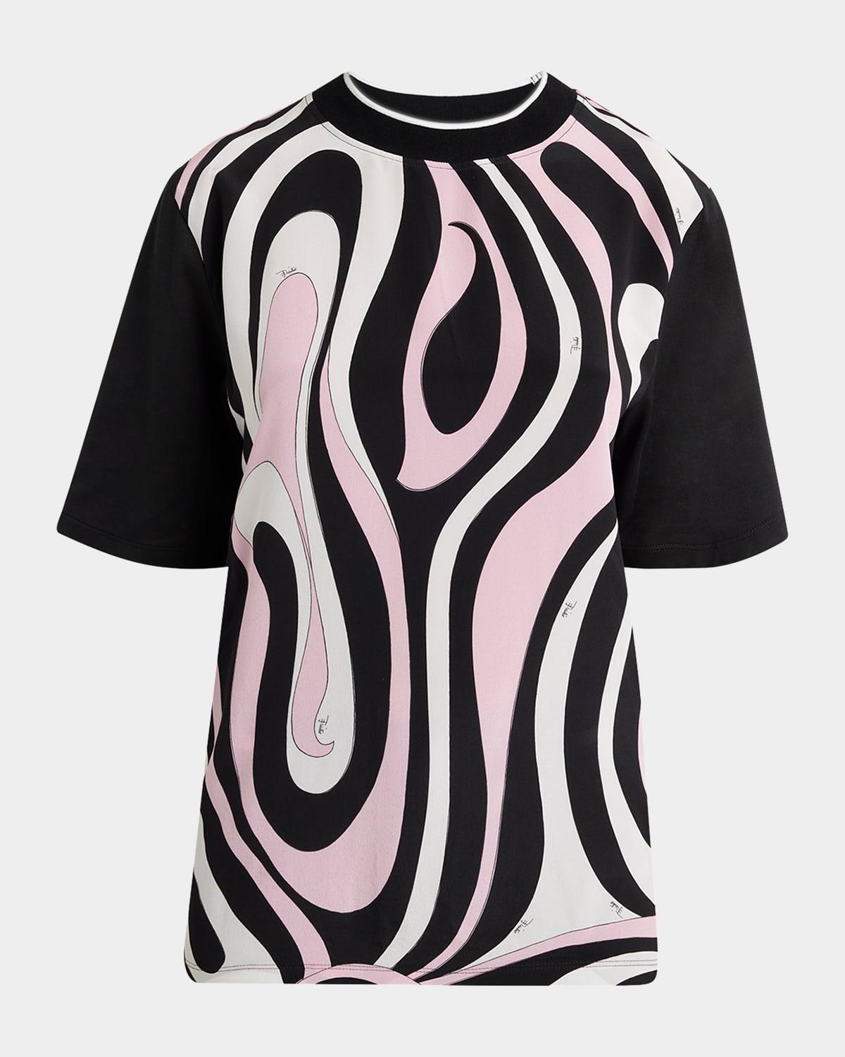 marmo-print short-sleeve t-shirt