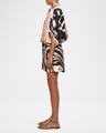 marmo silk neck-tie 3/4-sleeve mini shirtdress