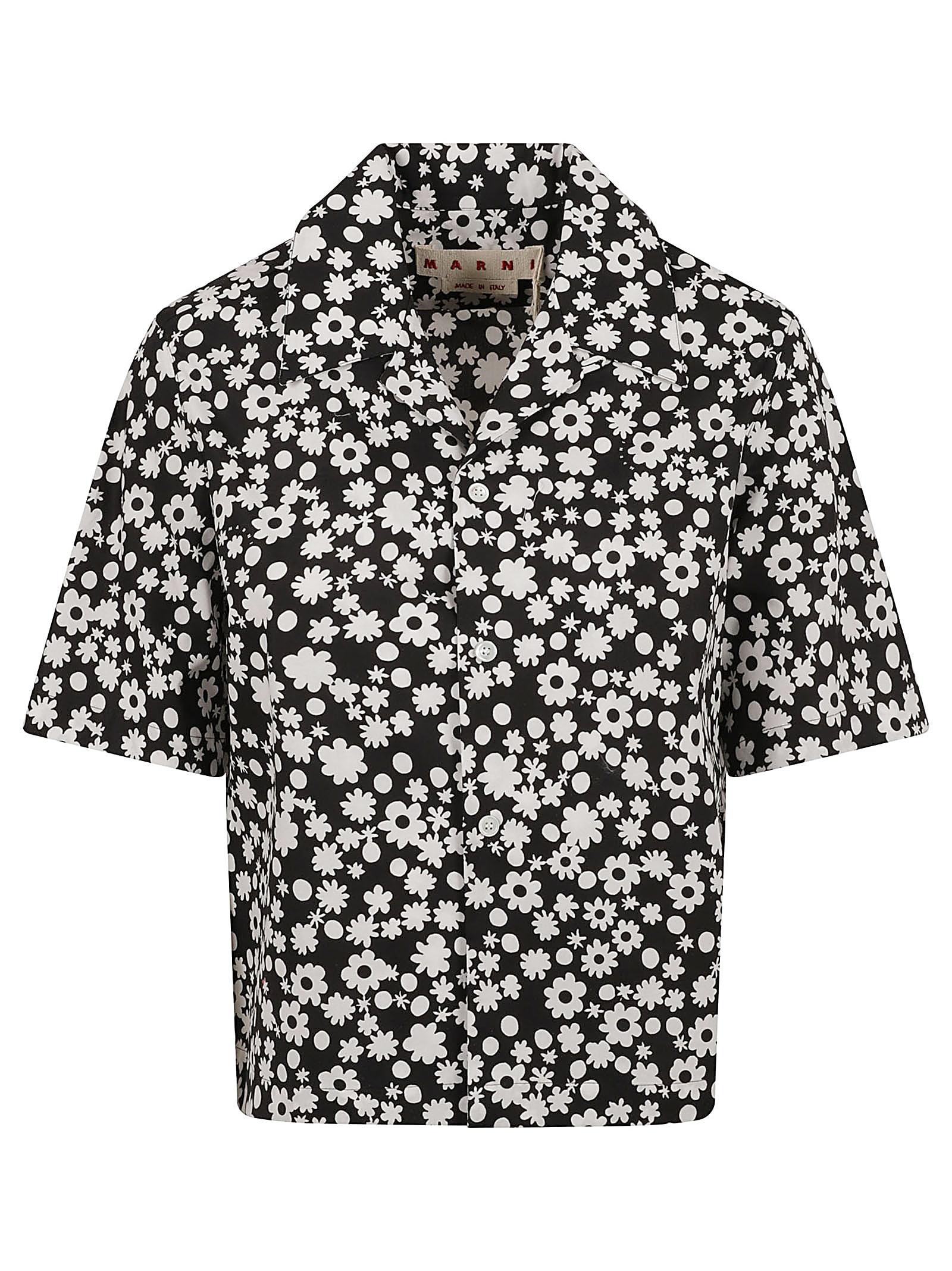 marni all-over printed poplin shirt