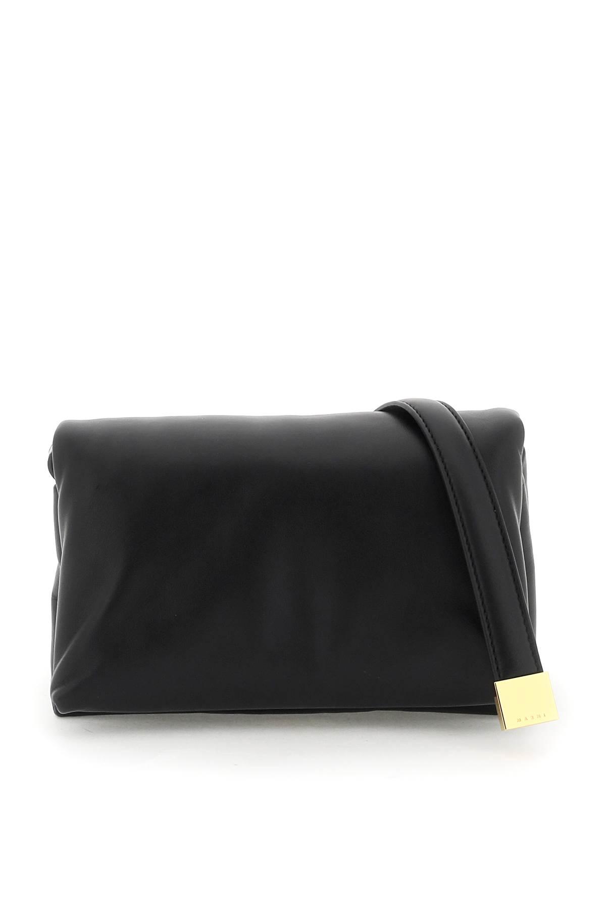 marni black leather prisma shoulder bag