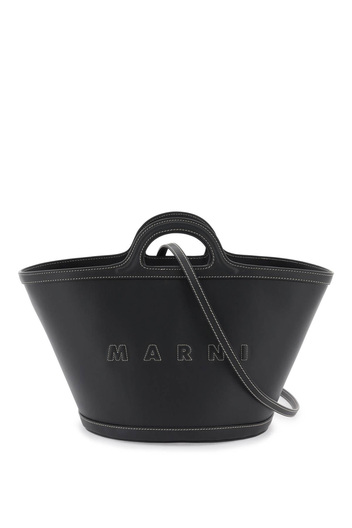 marni black leather small tropicalia bag