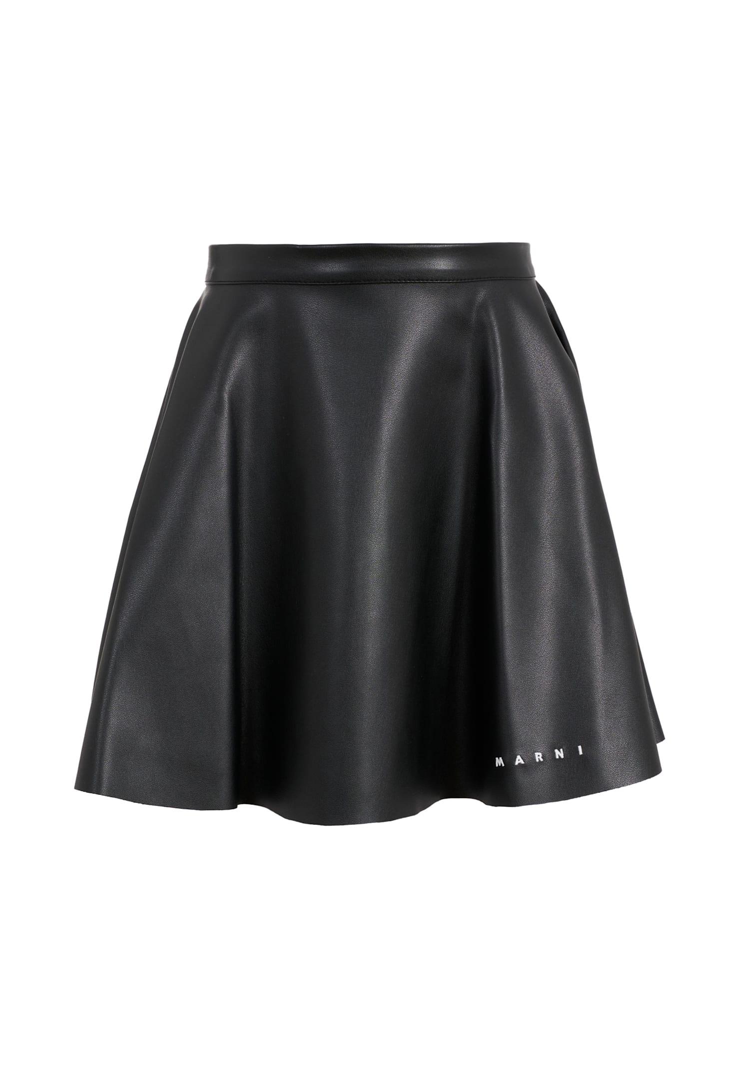 marni black skirt for girl with logo