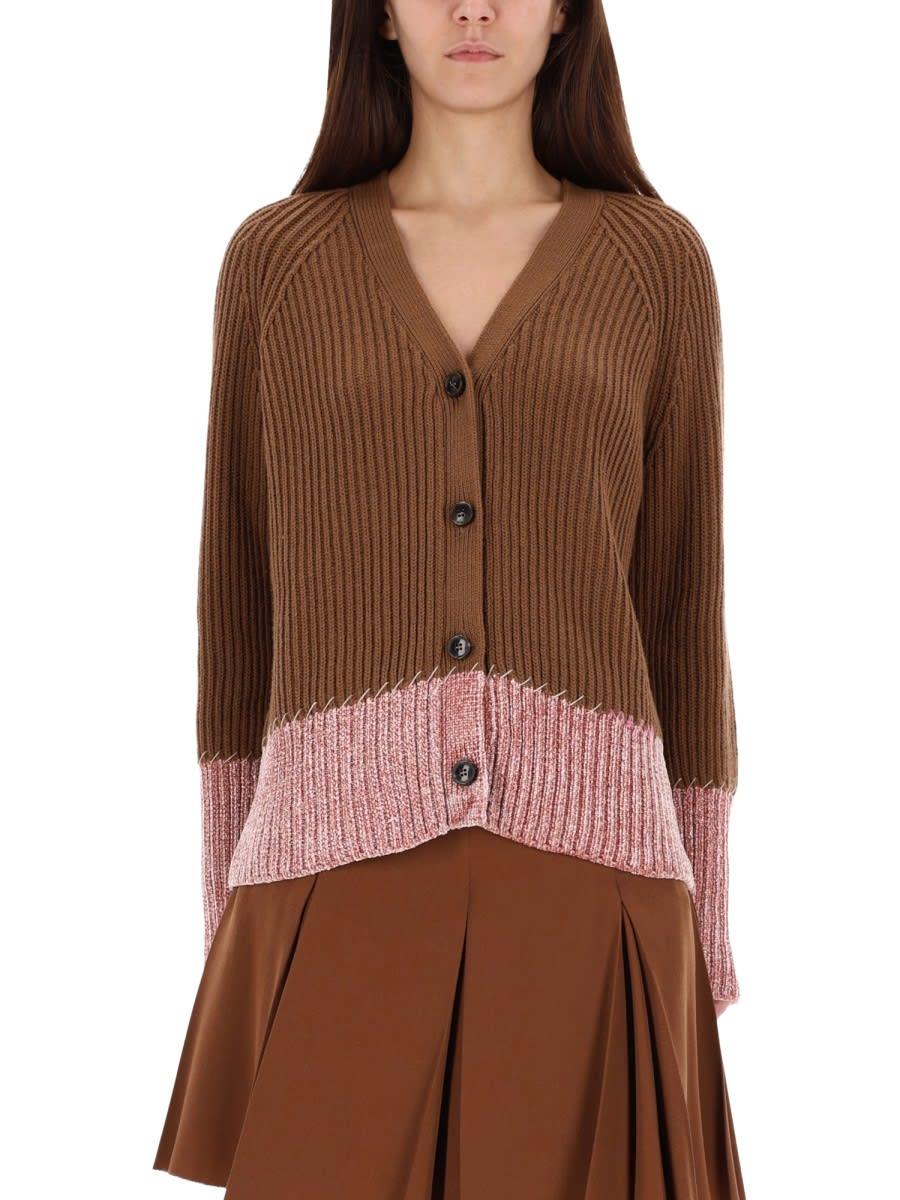 marni cardigan with color block pattern