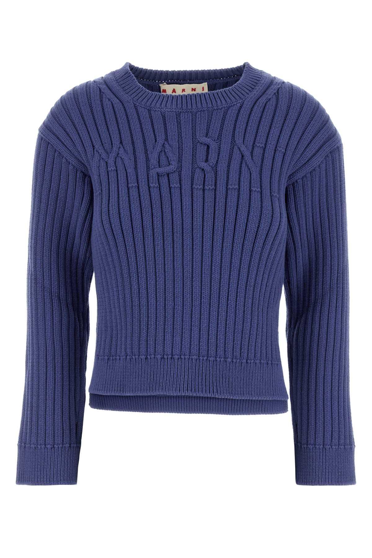 marni cerulean cotton blend sweater