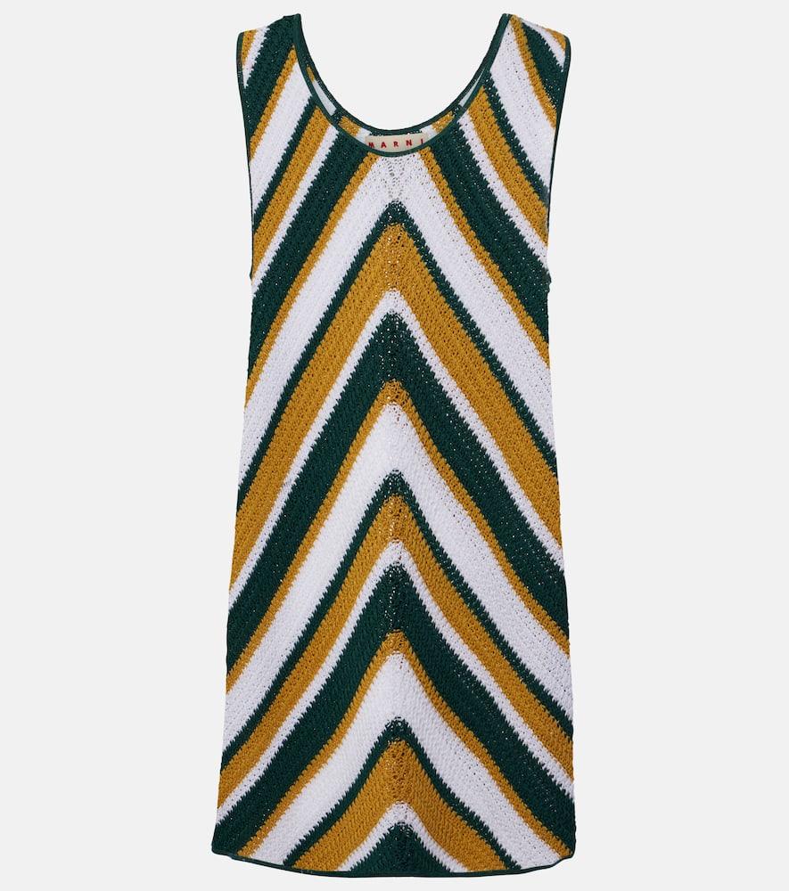 marni chevron knitted cotton minidress
