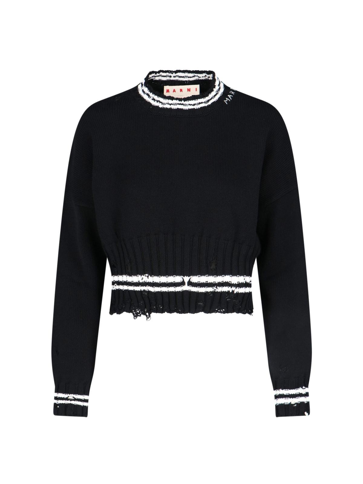 marni crop crew neck sweater