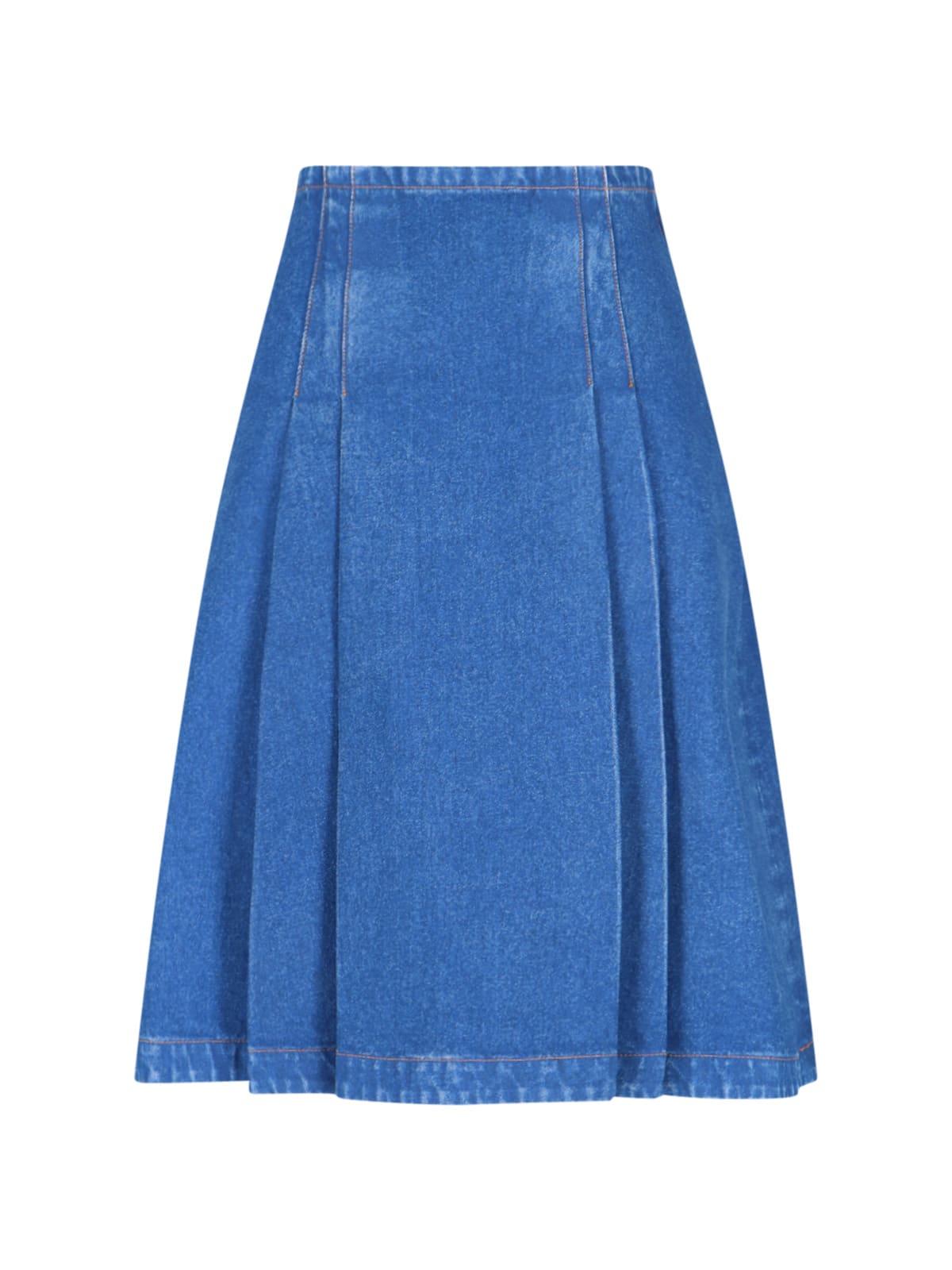 marni denim midi skirt