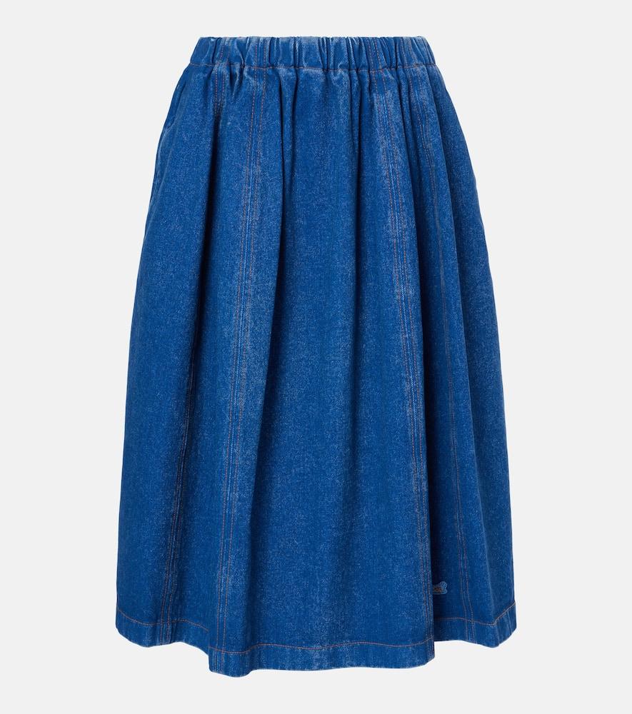 marni denim midi skirt
