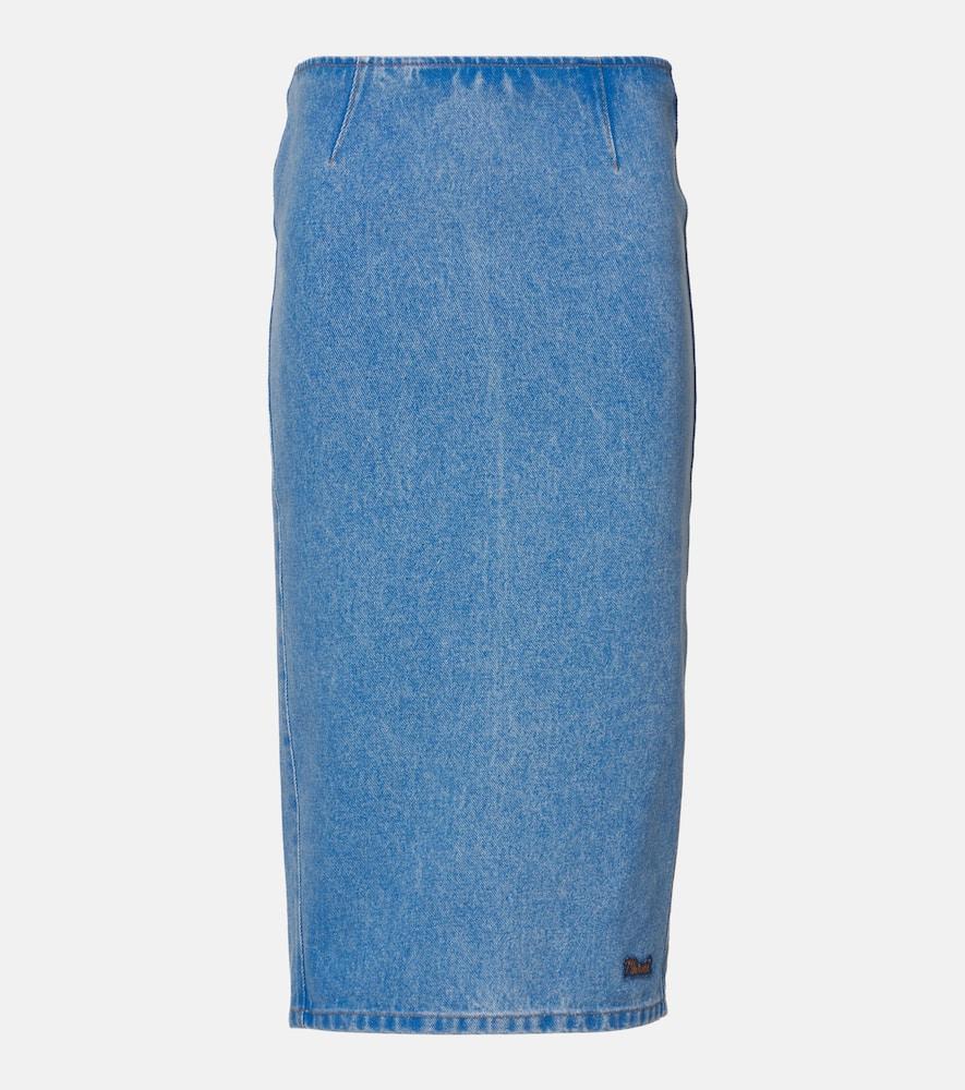 marni denim midi skirt