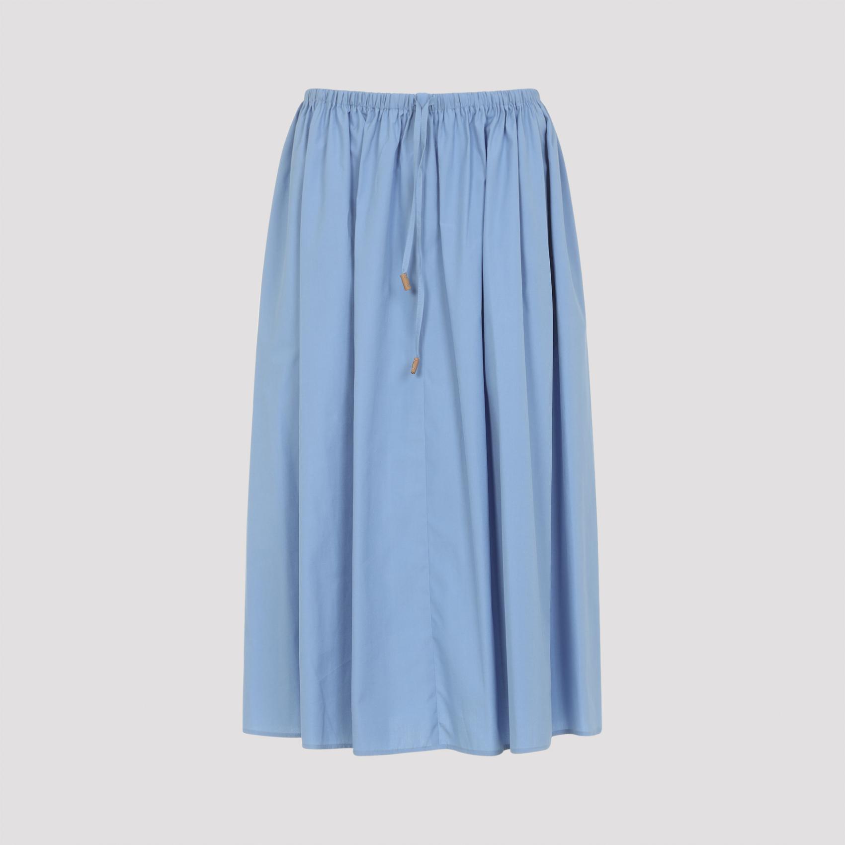 marni drawstring midi skirt blue cotton - women