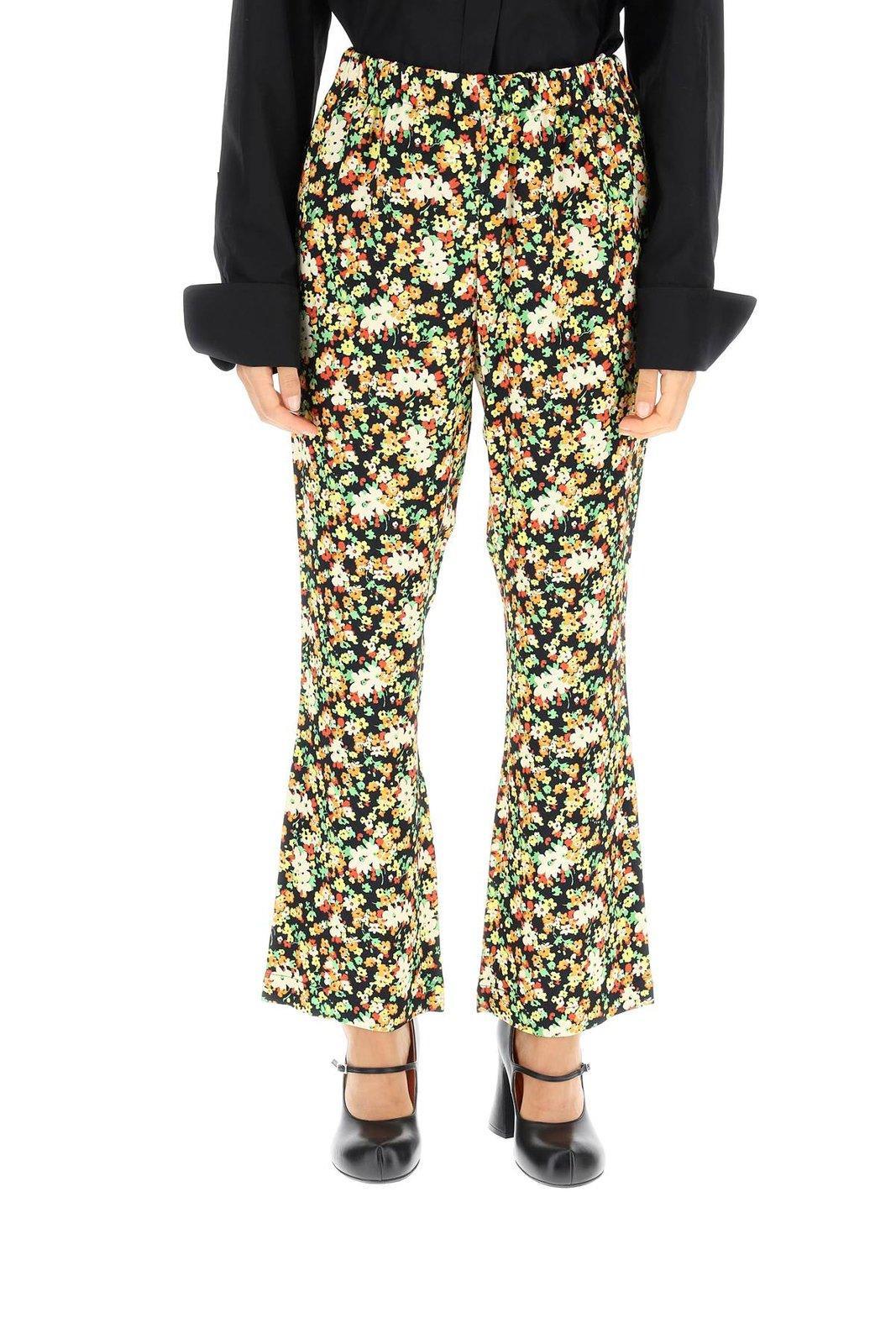 marni floral-printed high-waist trousers