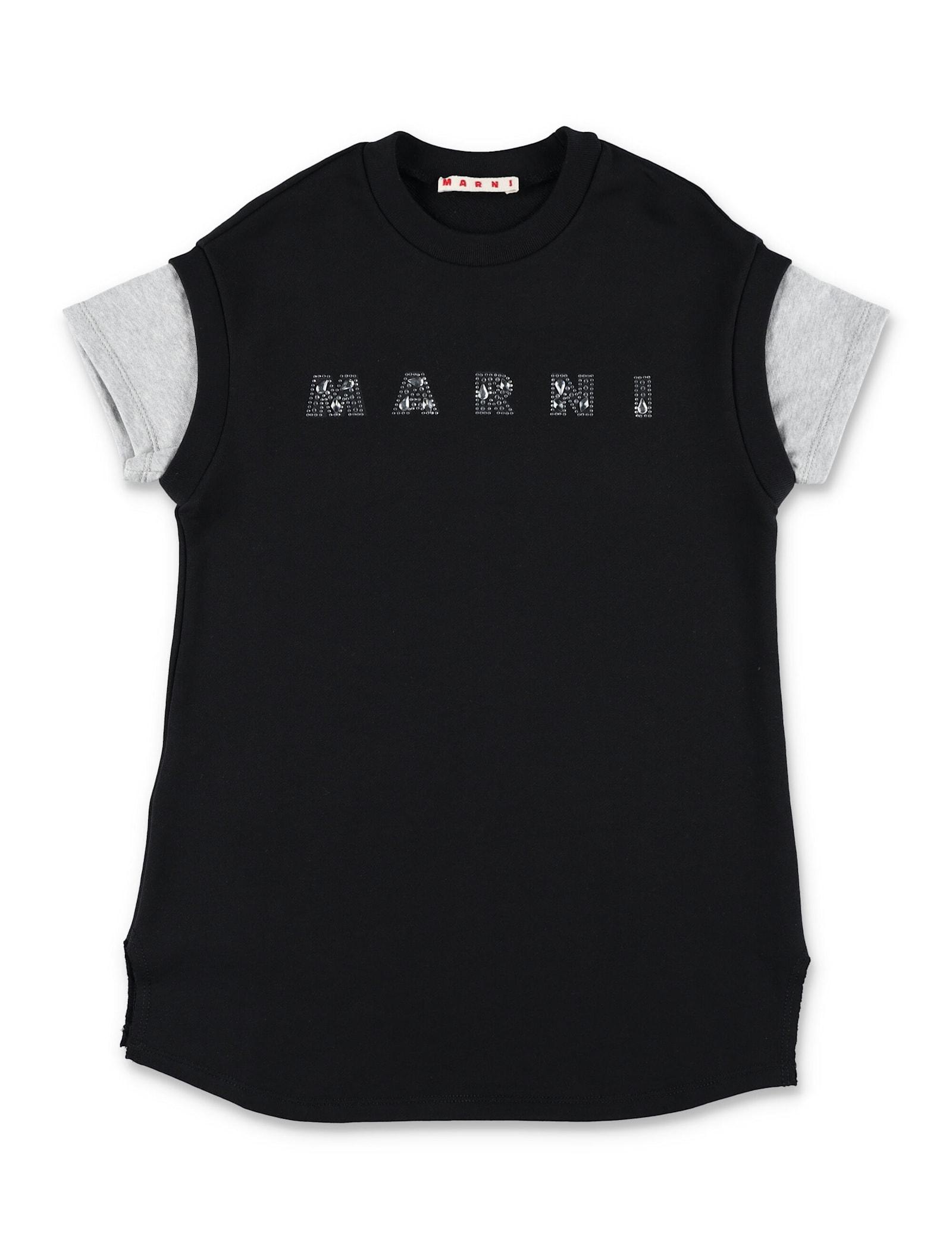 marni kid - crystal logo mini sweatdress