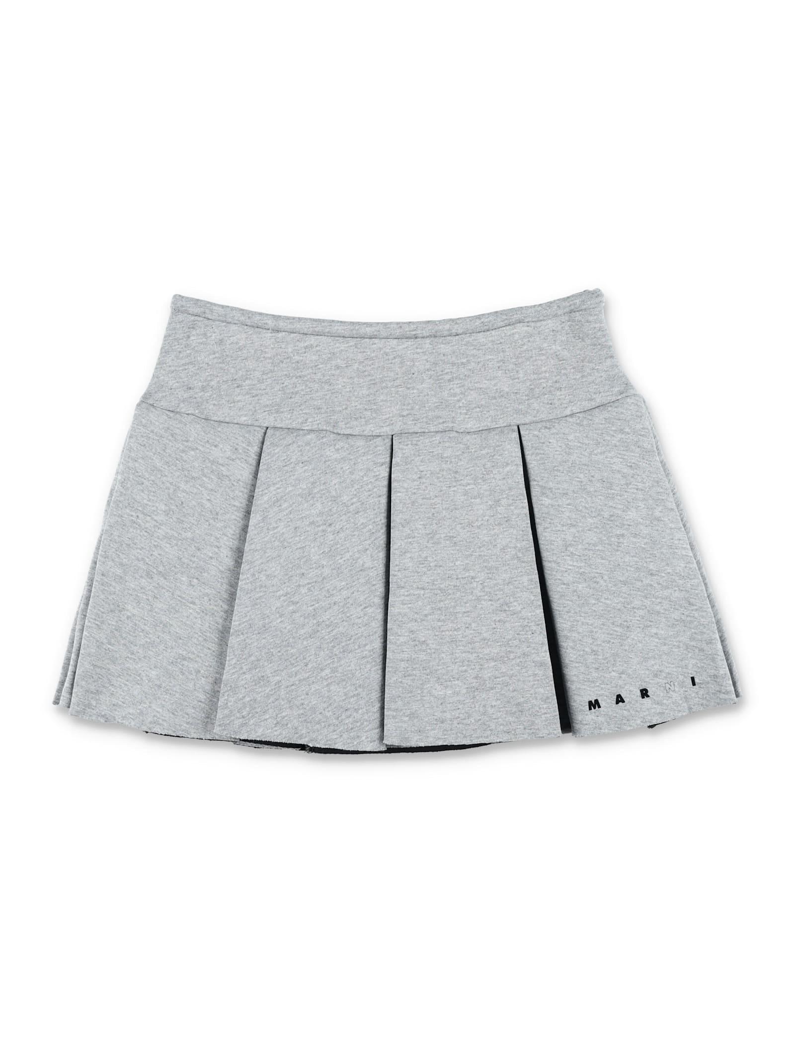 marni kid - grey cotton blend mini skirt