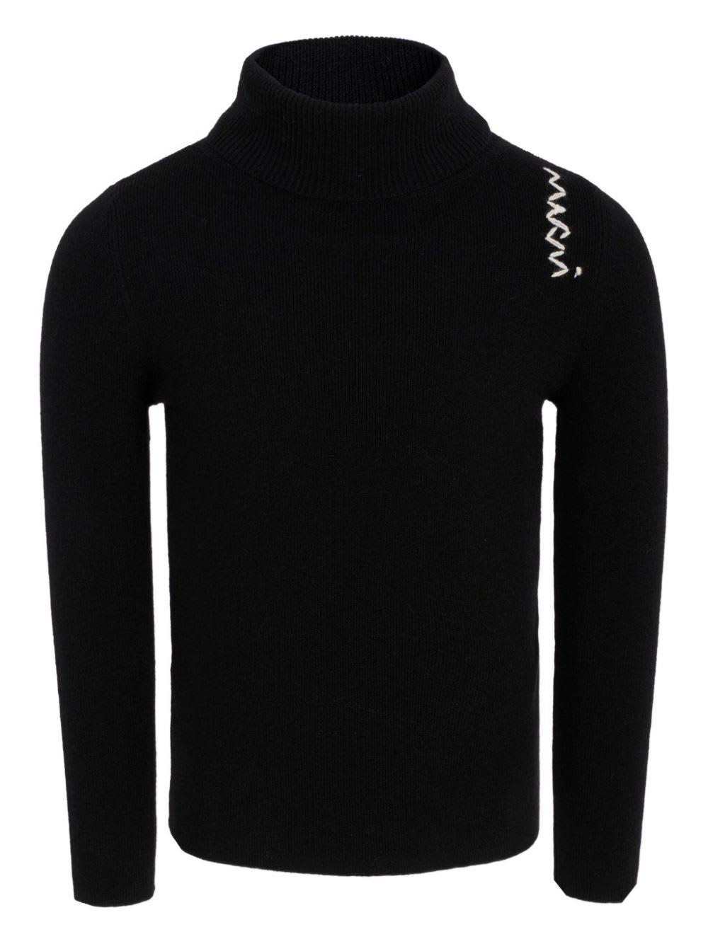 marni kids black long-sleeved sweater