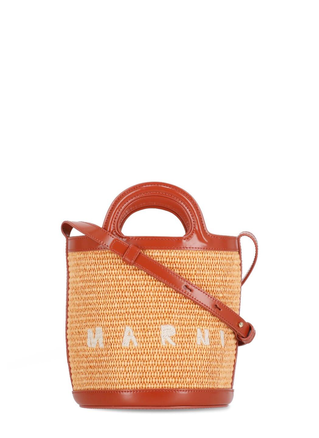 marni logo embroidered bucket bag