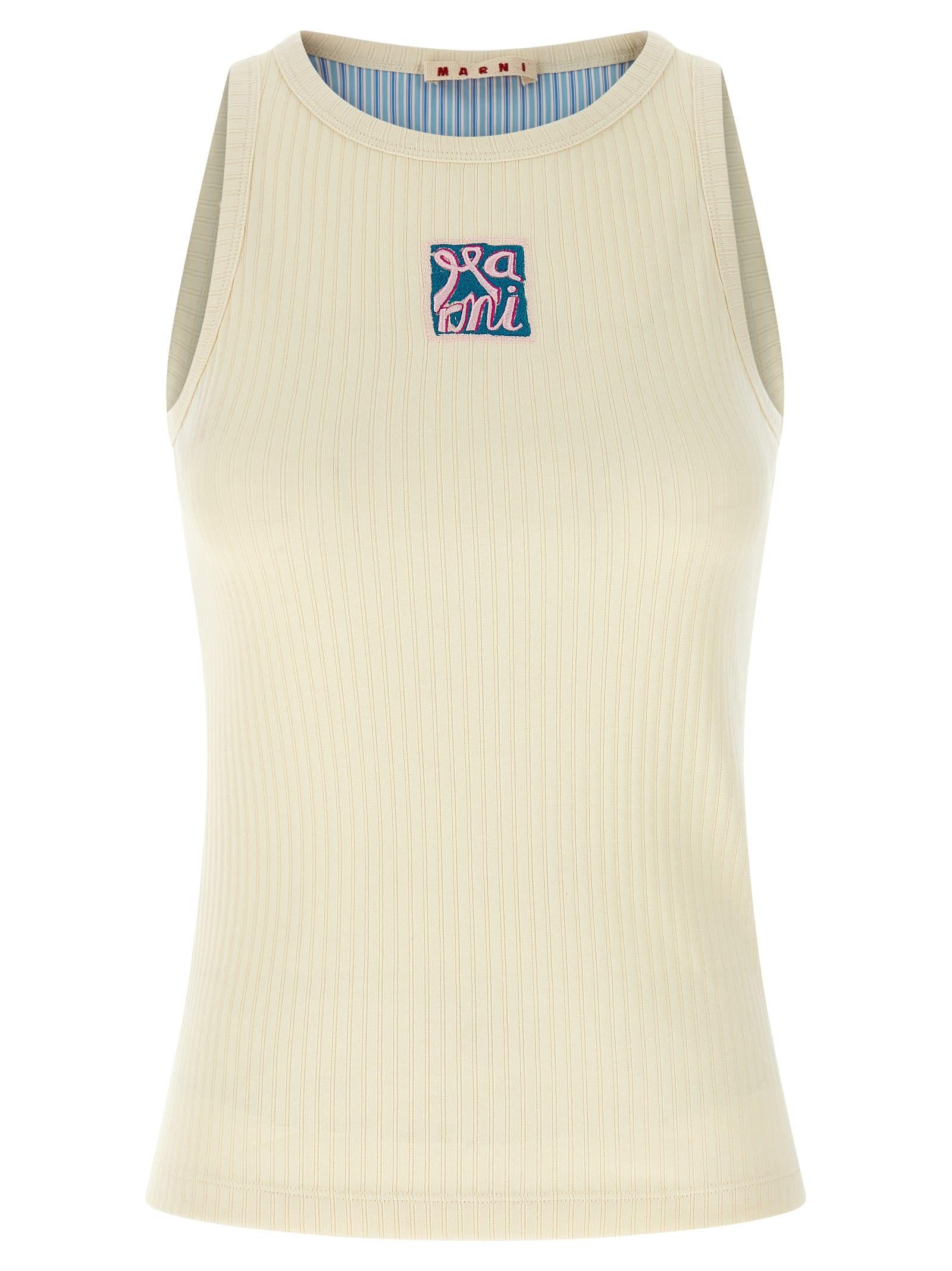 marni logo patch tank top