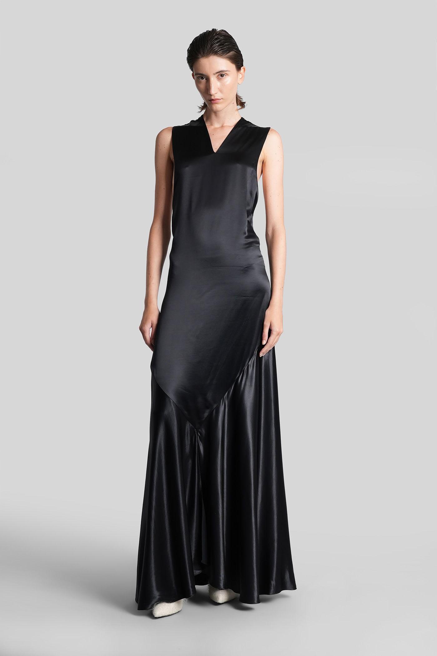 marni long dress in black viscose