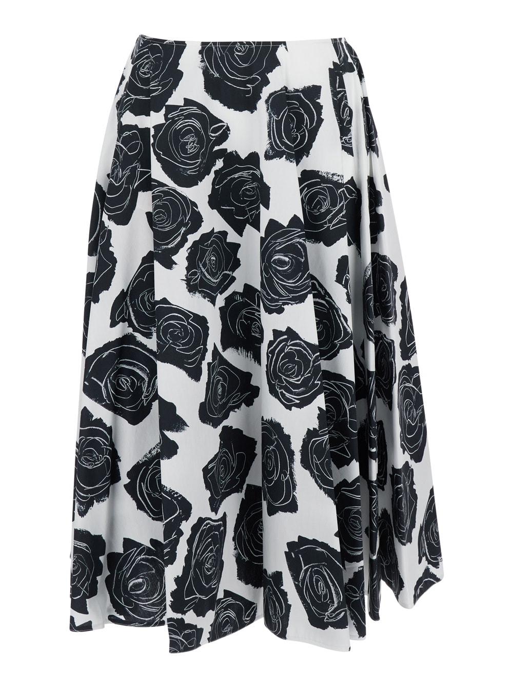 marni luna multicolor skirt with all-over floral print