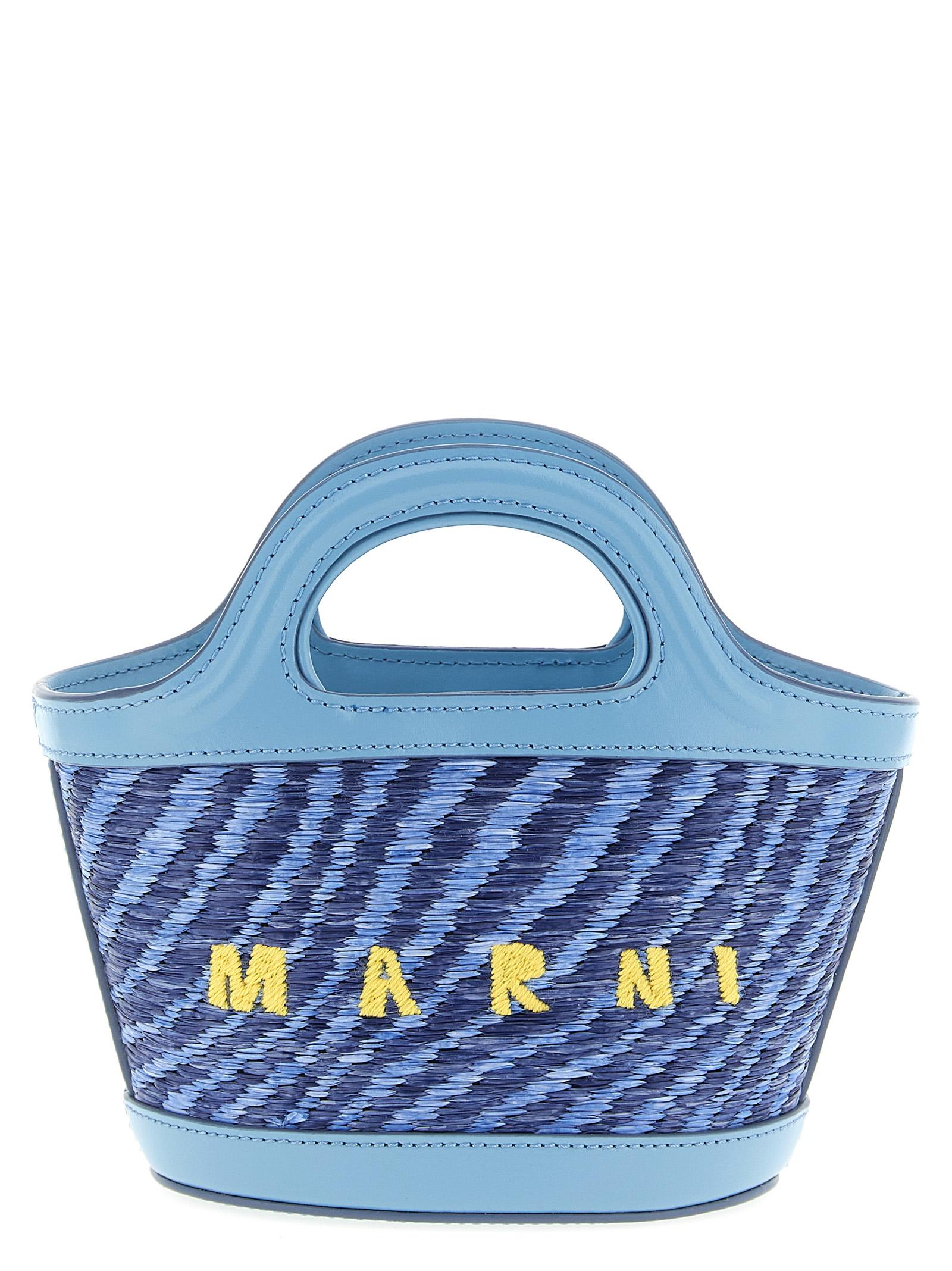 marni micro tropicalia handbag light blue polyamide hand bags - women